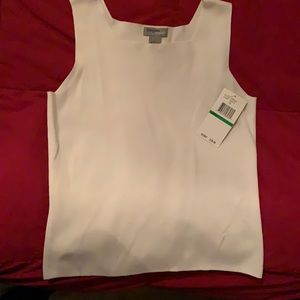 White sleeveless sweater size large.